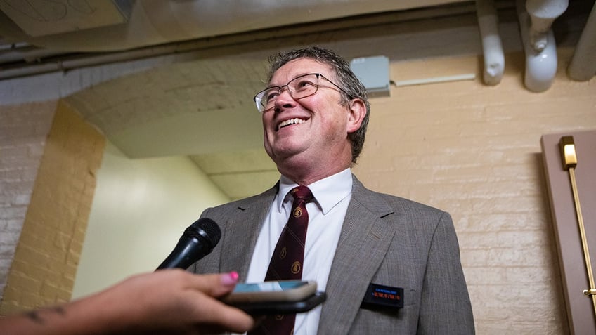 Massie talks to reporters on Capitol Hill