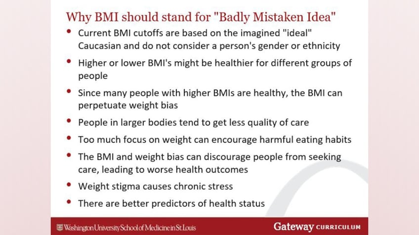 top med school promoting curriculum that body mass index is steeped in racism promotes puberty blockers