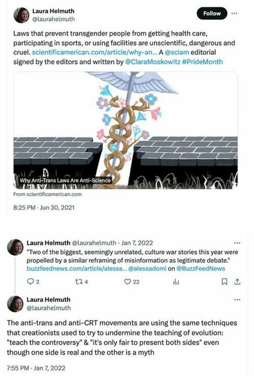 top medical journal slaps down scientific americans laura helmuth for unscientific trans activism