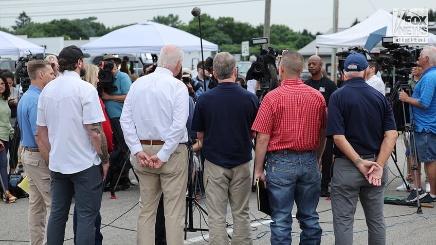 US Representatives speak to the press at the Butler Farm Show in Butler, Pennsylvania