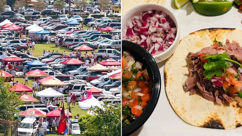 Florida State University Seminoles fans tailgate before a football game in 2009. Cooper's Next Level BBQ makes Tex-Mex tacos, among other tailgate foods.