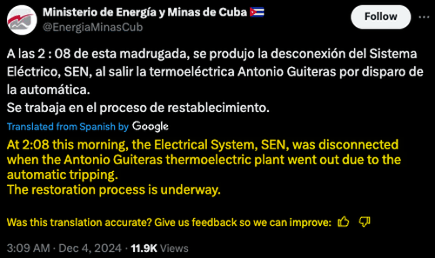 total grid collapse strikes cuba again 