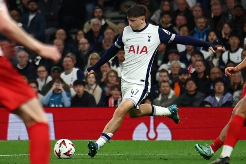 'Just like Neymar': Tottenham Hotspur's Mikey Moore in action in the Europa League on Thur