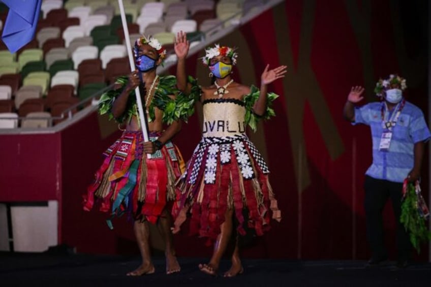 Sprinter Karalo Maibuca was Tuvalu's flag-bearer at the Tokyo Olympics in 2021