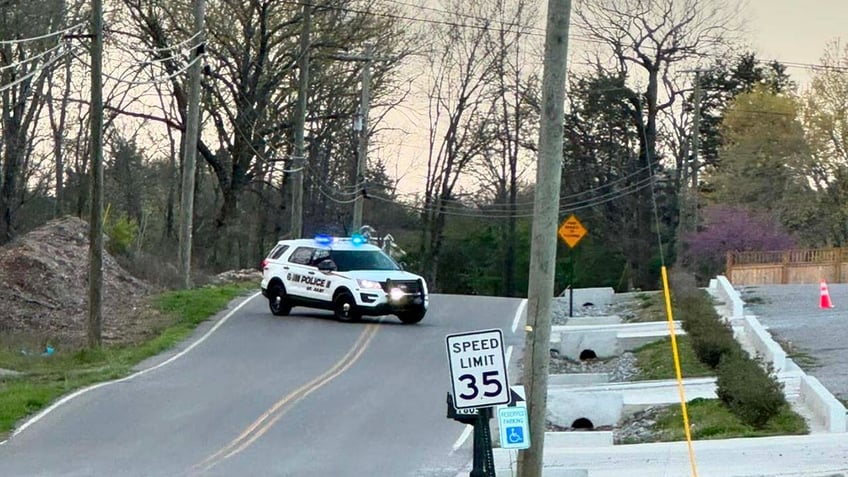 Police block of scene of trailer fire