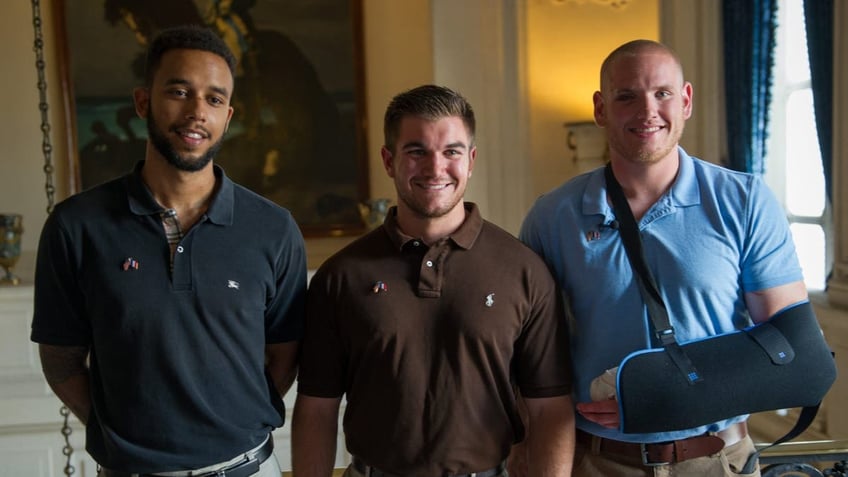 Skarlatos, Stone and Sadler pose in Paris