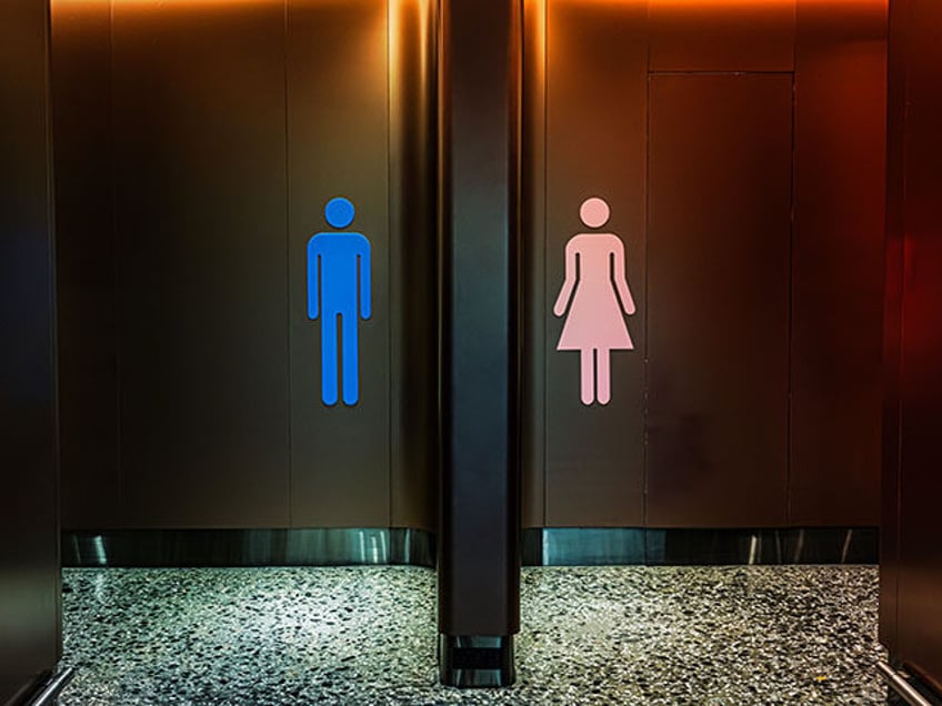 Man and woman silhouette illustration, restroom sign