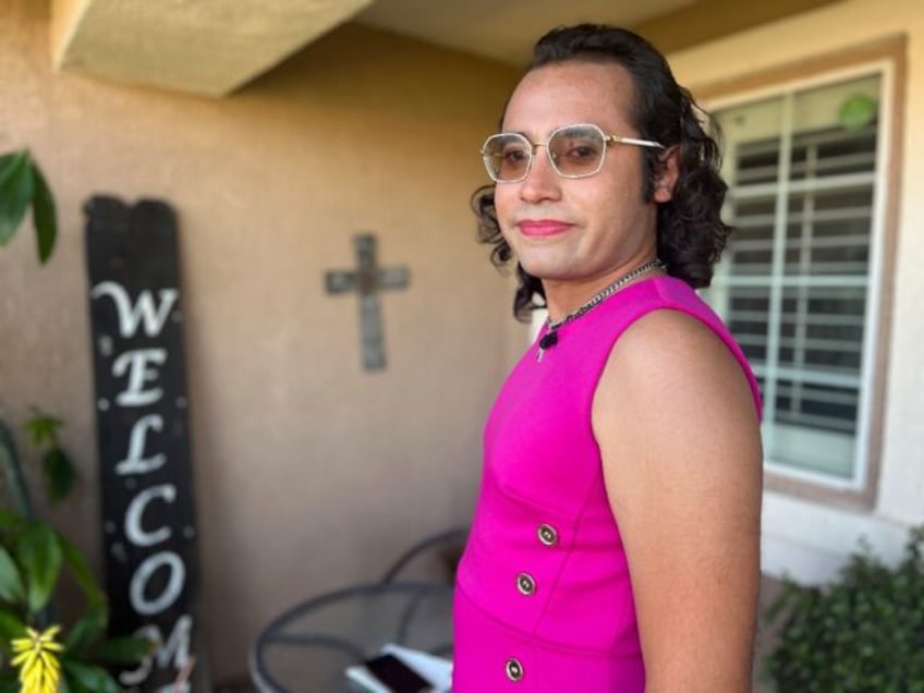 Raul Urena, Calexico's first City Council member who has come out as transgender, greets a