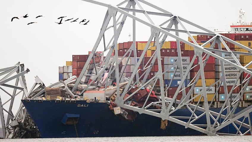 Ship stuck after Baltimore bridge collapse