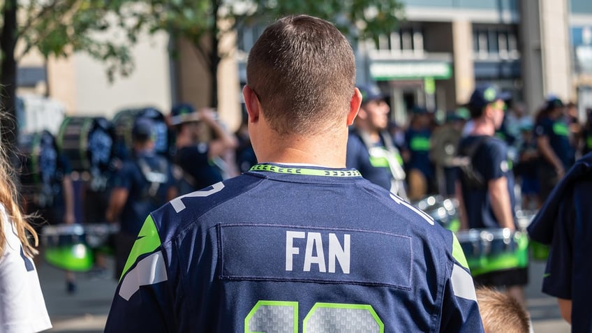 NFL fan tailgating before game