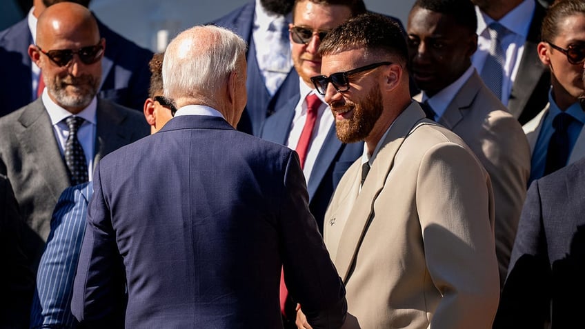 President Joe Biden meets with Travis Kelce