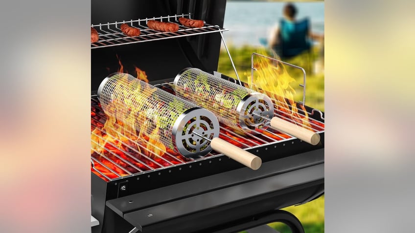 Rolling grilling baskets make a great addition to his grill tool repertoire.