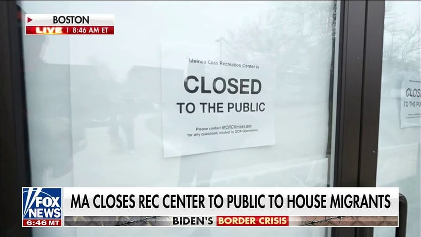 closed sign on door of roxbury community center