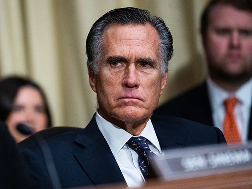 Sens. Mitt Romney, R-Utah, and Kyrsten Sinema, I-Ariz., attend the Senate Homeland Security and Governmental Affairs Committee hearing titled "Threats to the Homeland," in Dirksen Building on Tuesday, October 31, 2023. FBI Director Christopher Wray, DHS Secretary Alejandro Mayorkas, and Christine Abizaid, director of the National Counterterrorism Center, testified. (Tom …