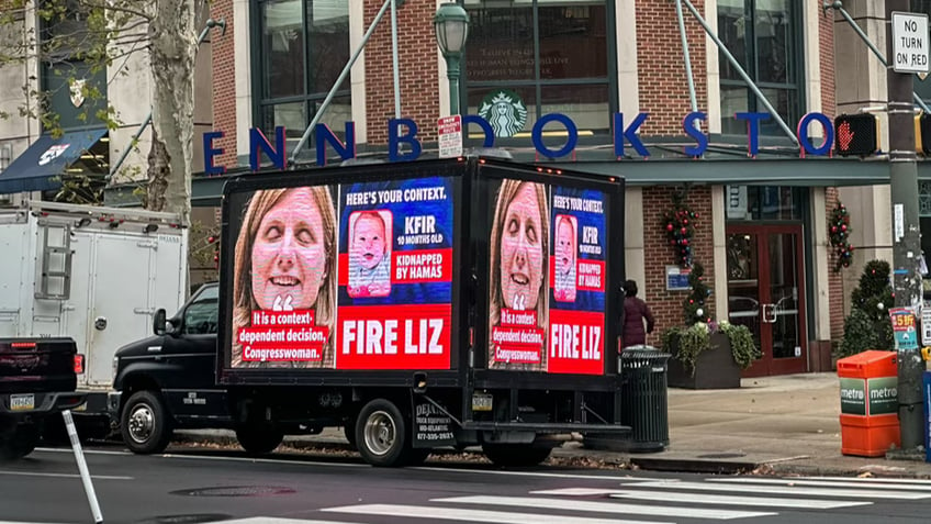 truck billboards calling for penn presidents firing circle campus after israel remarks