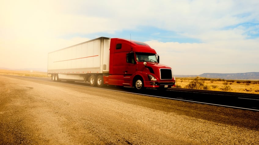 Truck on Highway, California, USA