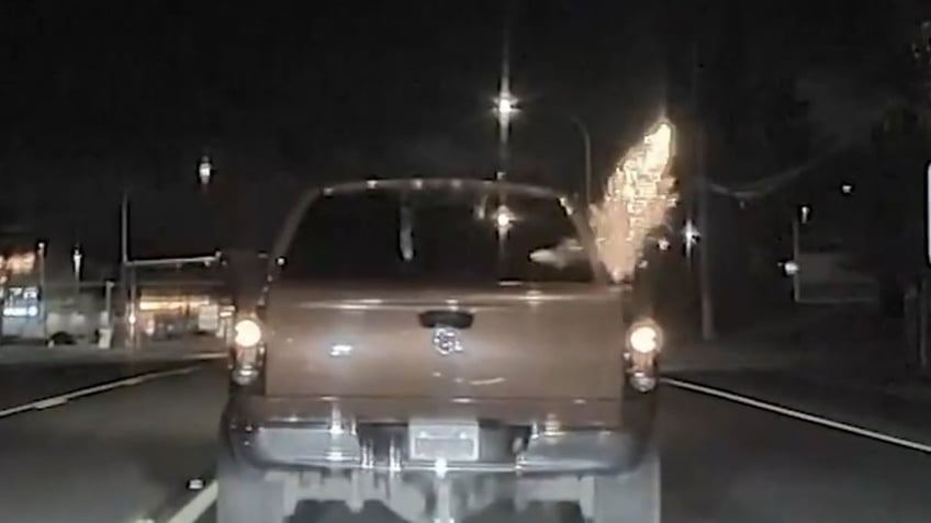 fireworks launching from pickup truck