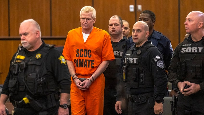 Alex Murdaugh is brought out into the courtroom during a jury-tampering hearing at the Richland County Judicial Center