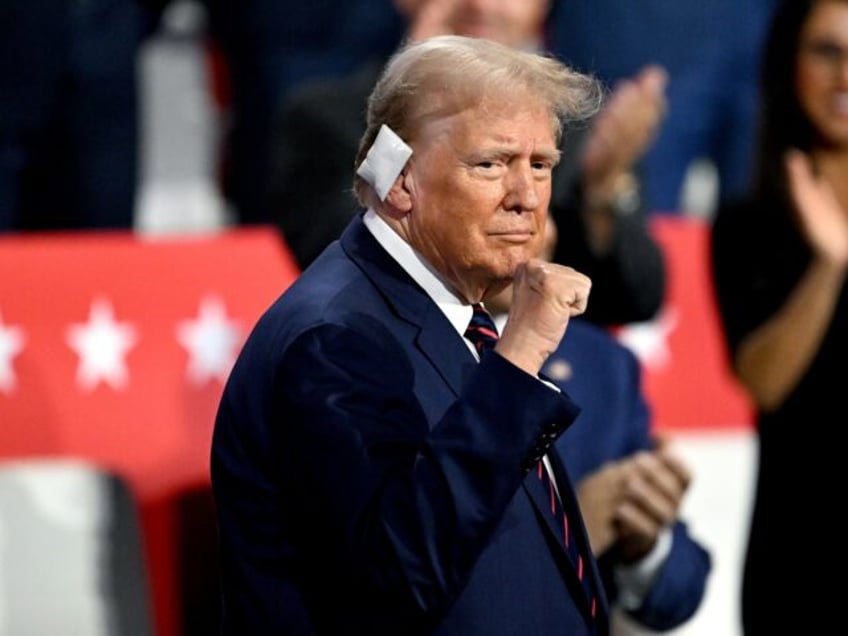 Former US President Donald Trump during the Republican National Convention (RNC) at the Fi