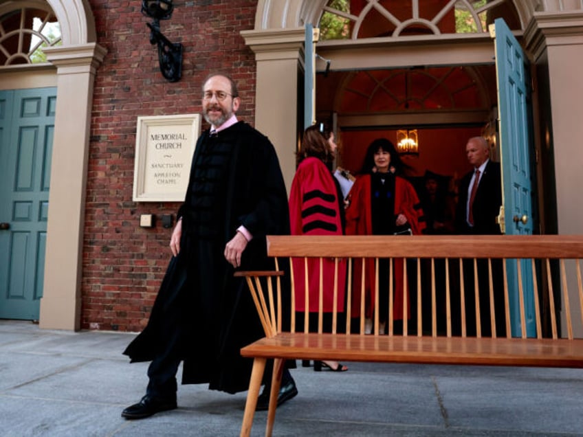 Cambridge, MA - May 23: Interim president of Harvard University, Alan Garber, arrives for