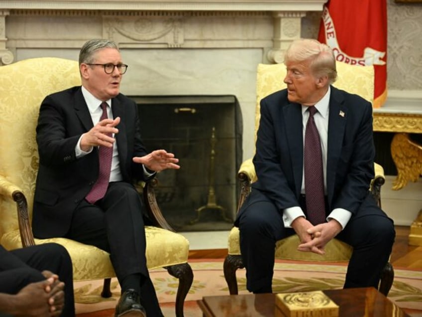 US President Donald Trump meets with British Prime Minister Keir Starmer in the Oval Offic
