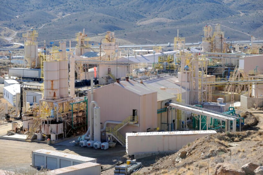 Molycorp Inc.'s rare earths mining and processing facility stands in Mountain Pass, C
