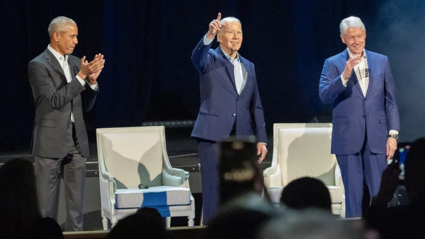 President Biden and former Presidents Barack Obama and Bill Clinton