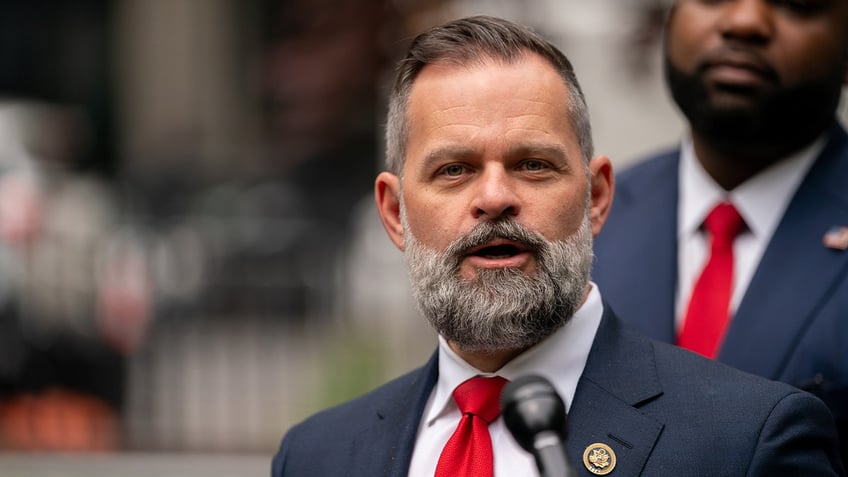 Rep. Cory Mills speaks, R-Fla., during press conference