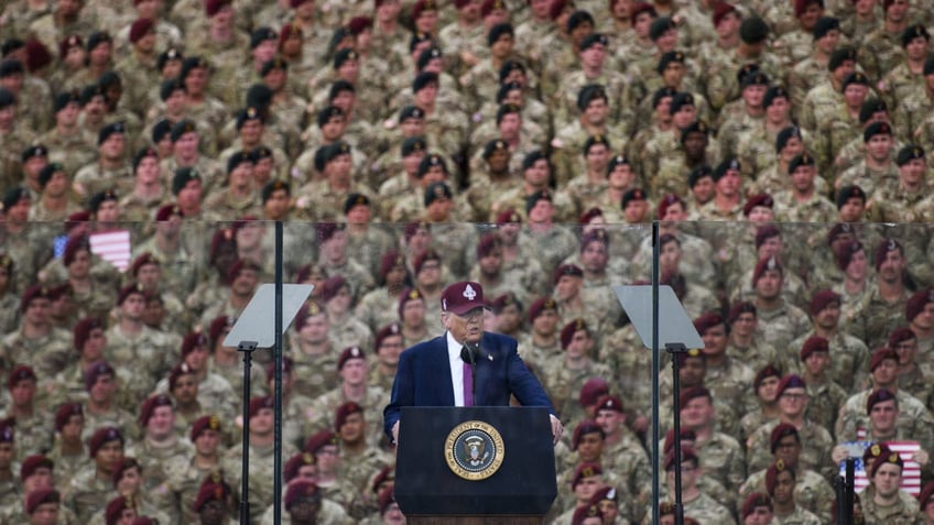 Trump speaks to military crowd