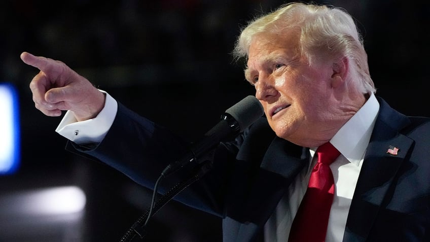 Donald Trump speaks during the final day of the Republican National Convention