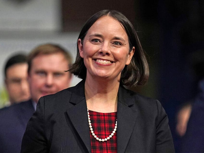 FILE - Secretary of State Shenna Bellows attends the inauguration of Gov. Janet Mills, Jan. 4, 2023, at the Civic Center in Augusta, Maine. Bellows, a Democrat, is warning against the broad sharing of voter registration data amid a legal fight with a conservative-backed group. She says her office wants …