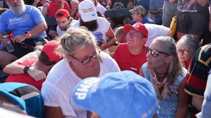 Crowd at rally after shooting