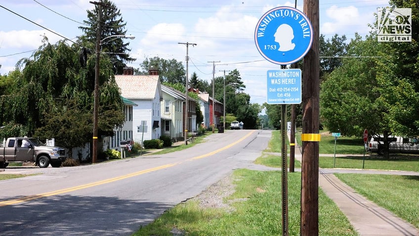 A general view of the trail that George Washington escaped an assassination attempt on in present-day Evans City, Pennsylvania