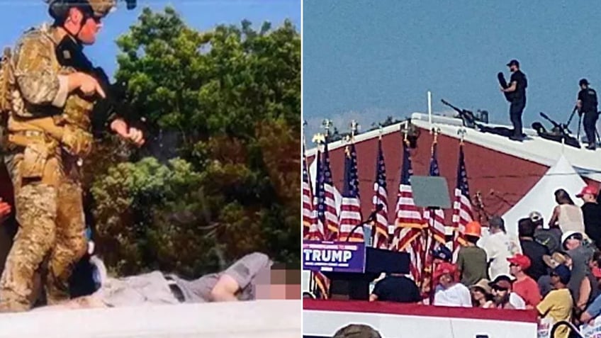 Trump rally sloped roof