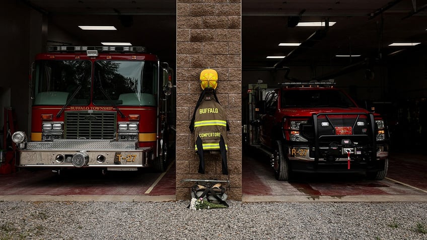 A memorial for volunteer firefighter Corey Comperatore