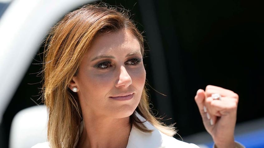 Alina Habba, lawyer for former President Donald Trump, speaks outside the Wilkie D. Ferguson Jr. U.S. Courthouse