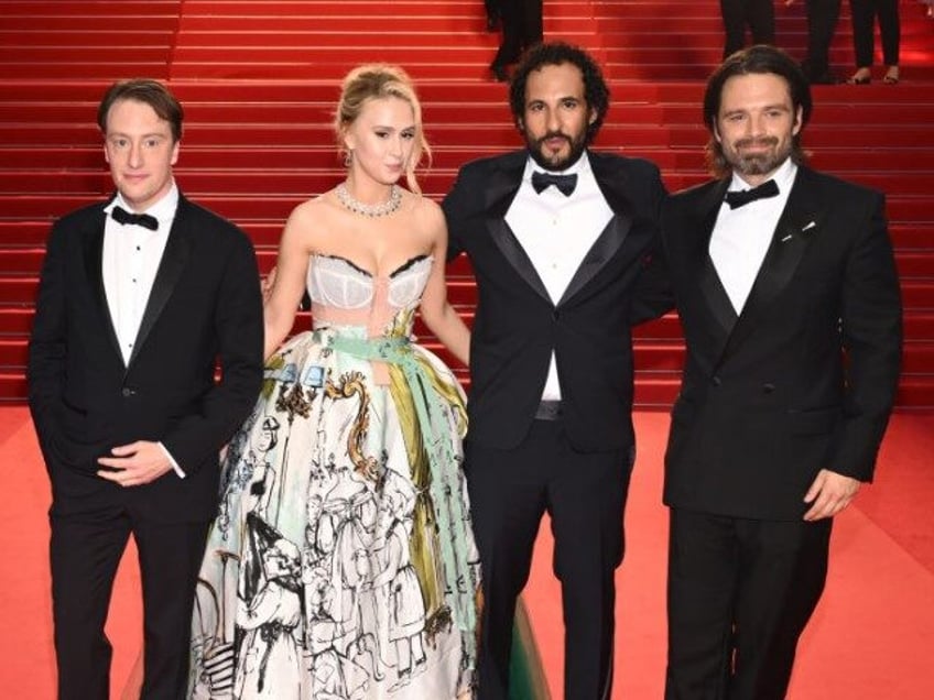 Gabriel Sherman, Maria Bakalova, Ali Abbasi, and Sebastian Stan at the premiere for "The A