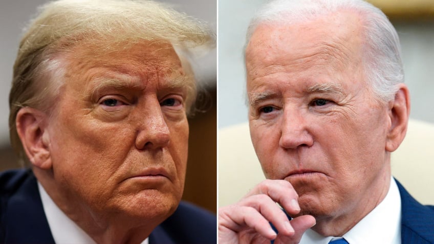 left: Donald Trump; right: Joe Biden