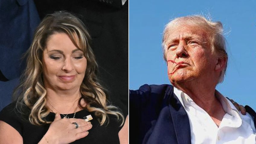President Donald Trump and widow Helen Comperatore