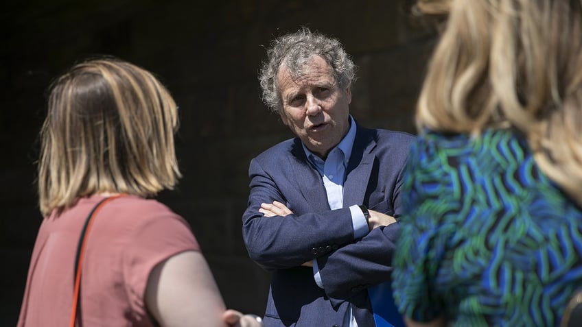 Sherrod Brown at rail safety event in Columbus