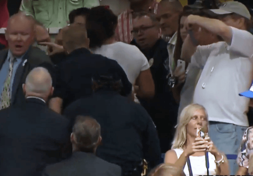 trump calm focused determined as protesters try to disrupt texas rally