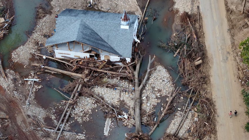 Hurricane Helene aerial damage western North Carolina