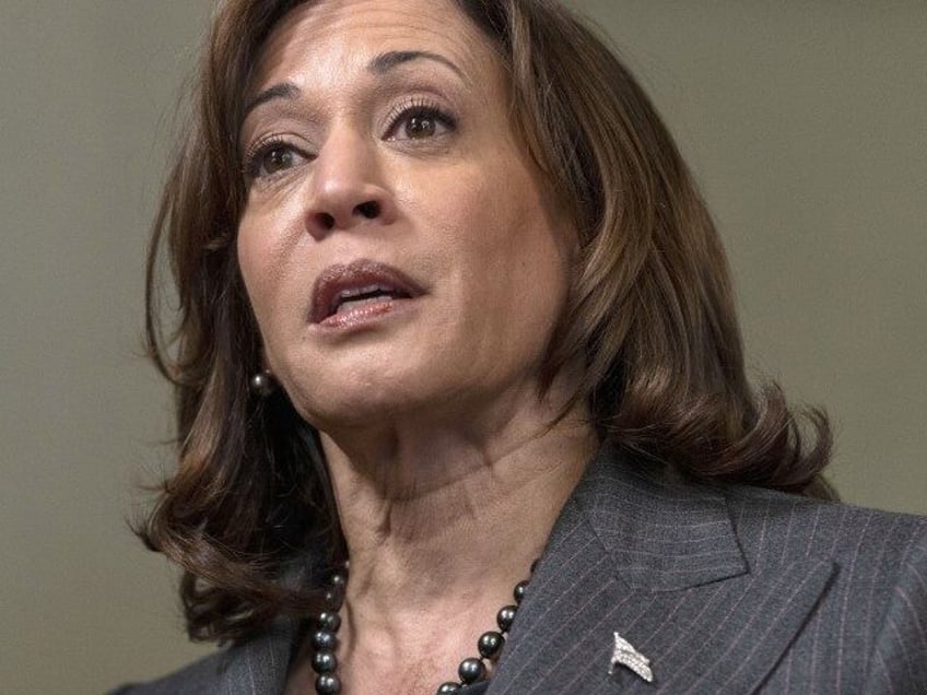 Vice President Kamala Harris answers a question about her upcoming trip to Africa, after s