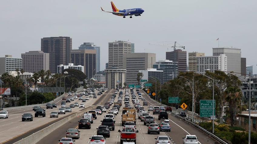 The FAA is in serious need of modernization, which would prevent major problems at airports. FILE: A Southwest Airlines Boeing 737-7H4 is pictured approaching San Diego International Airport for a landing on June 28, 2024, in San Diego, California