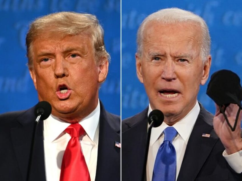 US President Donald Trump and Democratic presidential candidate Joe Biden during the final