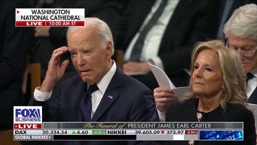 Joe Biden closeup at funeral