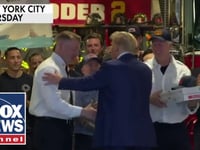 Trump cheered as he delivers pizza to FDNY firehouse