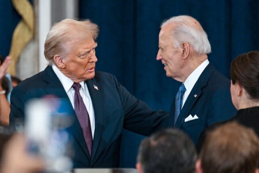 US President Donald Trump, seen here with his predecessor Joe Biden during his inauguratio
