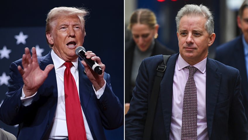 Donald Trump and Christopher Steele split image