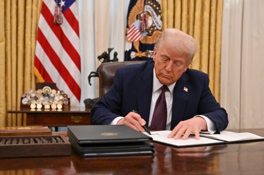 US President Donald Trump signs an executive order to declassify files on the assassinatio